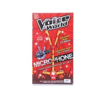 Microfono doble de pie para Karaoke en caja. Medidas: 36 x 21 x 7,5 Recomendado par aniños mayores de 3 años.